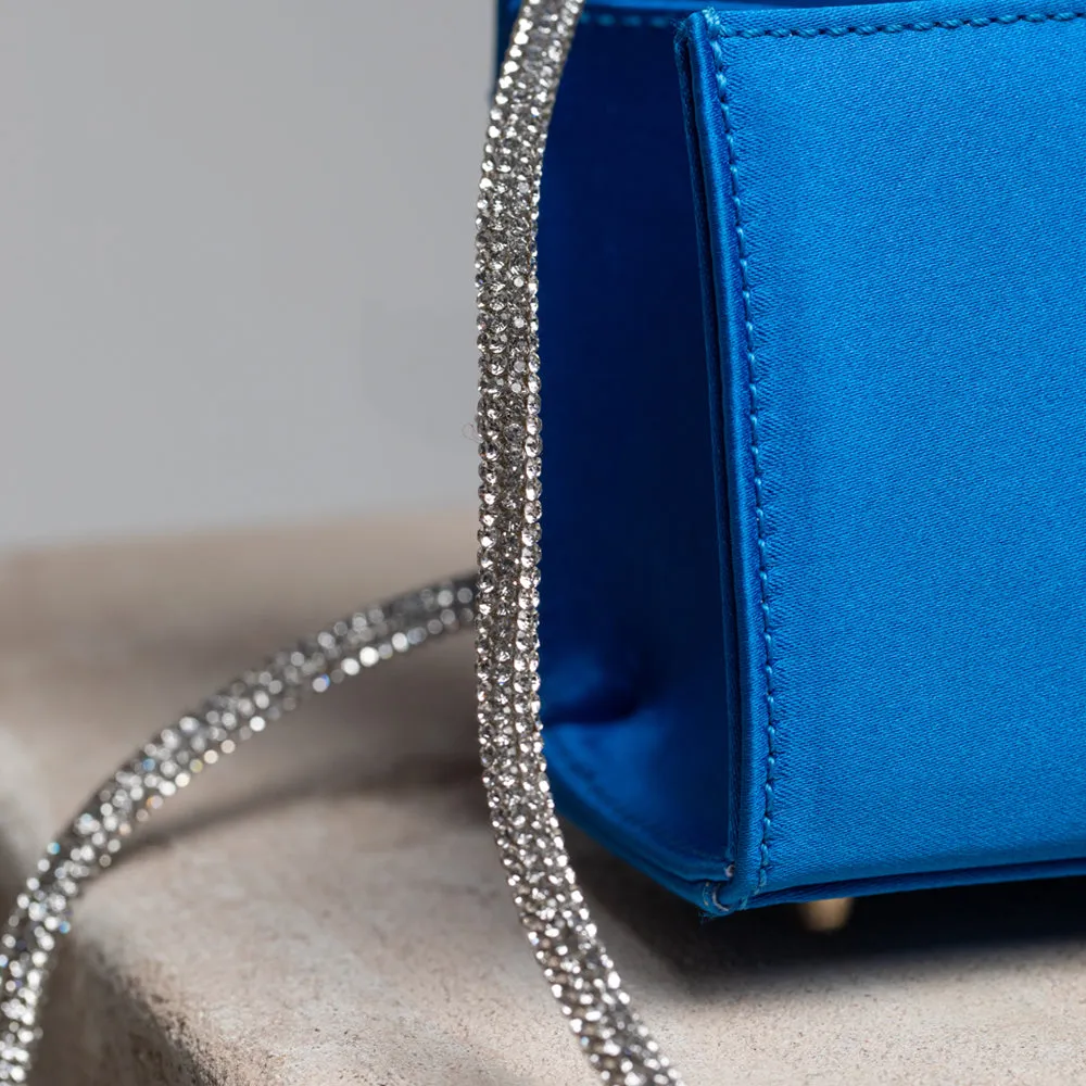 FOLKLORE - MINI LOOP BAG IN RASO NAPOLES ROYAL BLUE