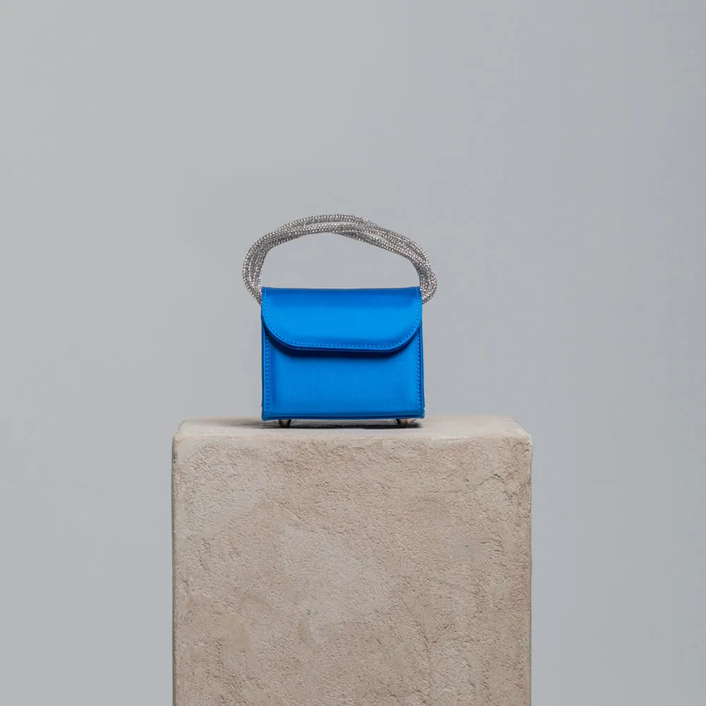 FOLKLORE - MINI LOOP BAG IN RASO NAPOLES ROYAL BLUE