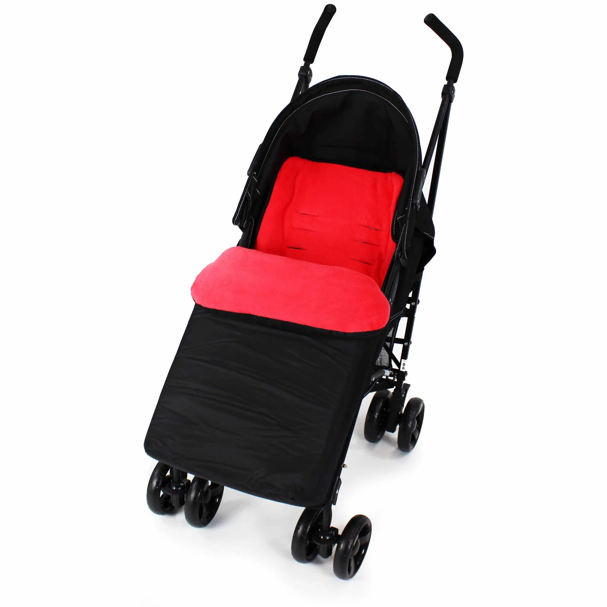 Footmuff  Buddy Jet For OBaby Apollo Twin Stroller (Grey Stripe/Red)