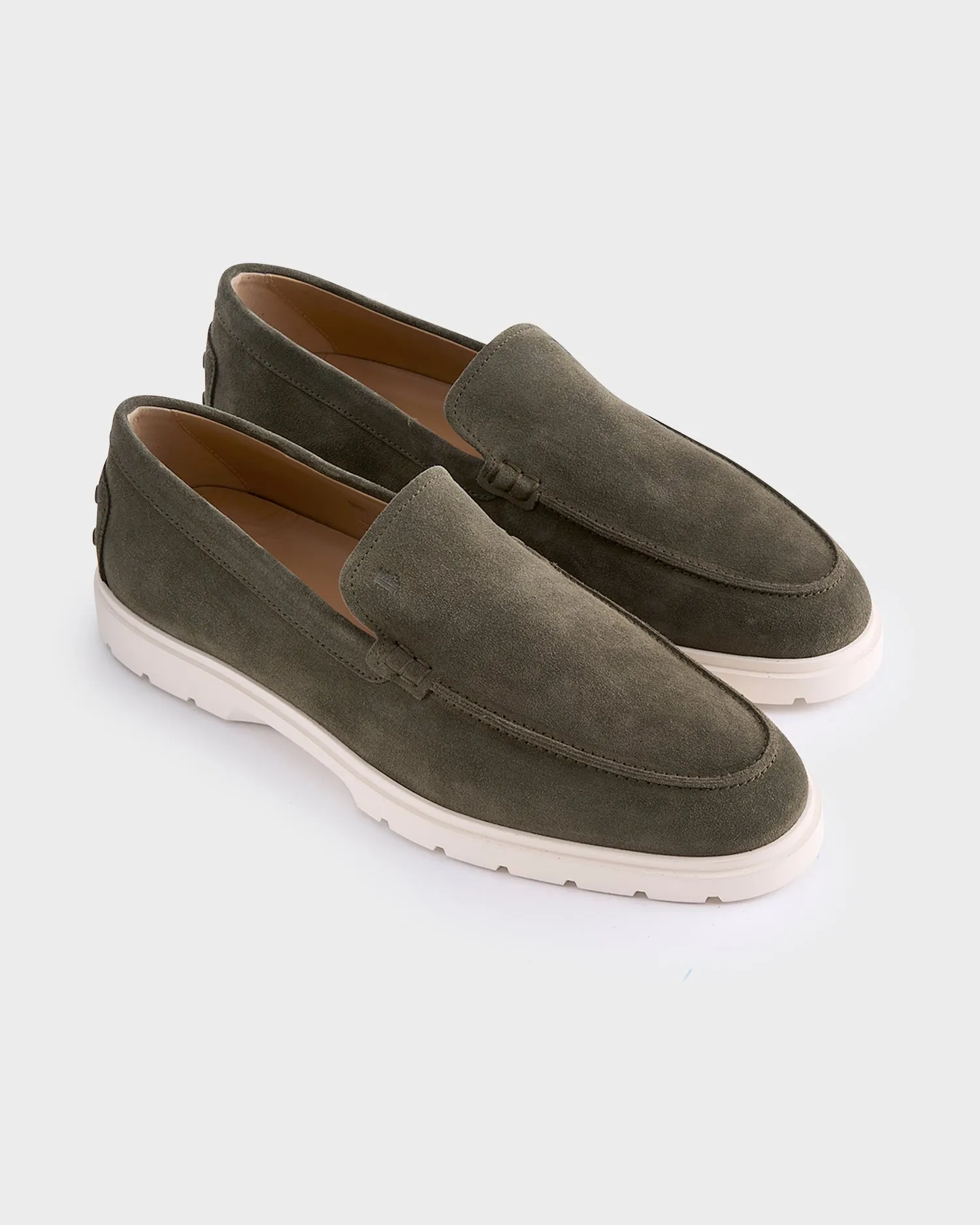 Forest Green Suede Slipper Loafers