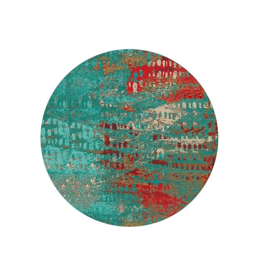 Forward Shift Red & Turquoise Rugs
