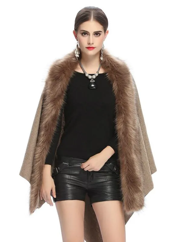 FOX LIKE BURRS THICKENED TRIANGULAR KNITTED SCARF SHAWL