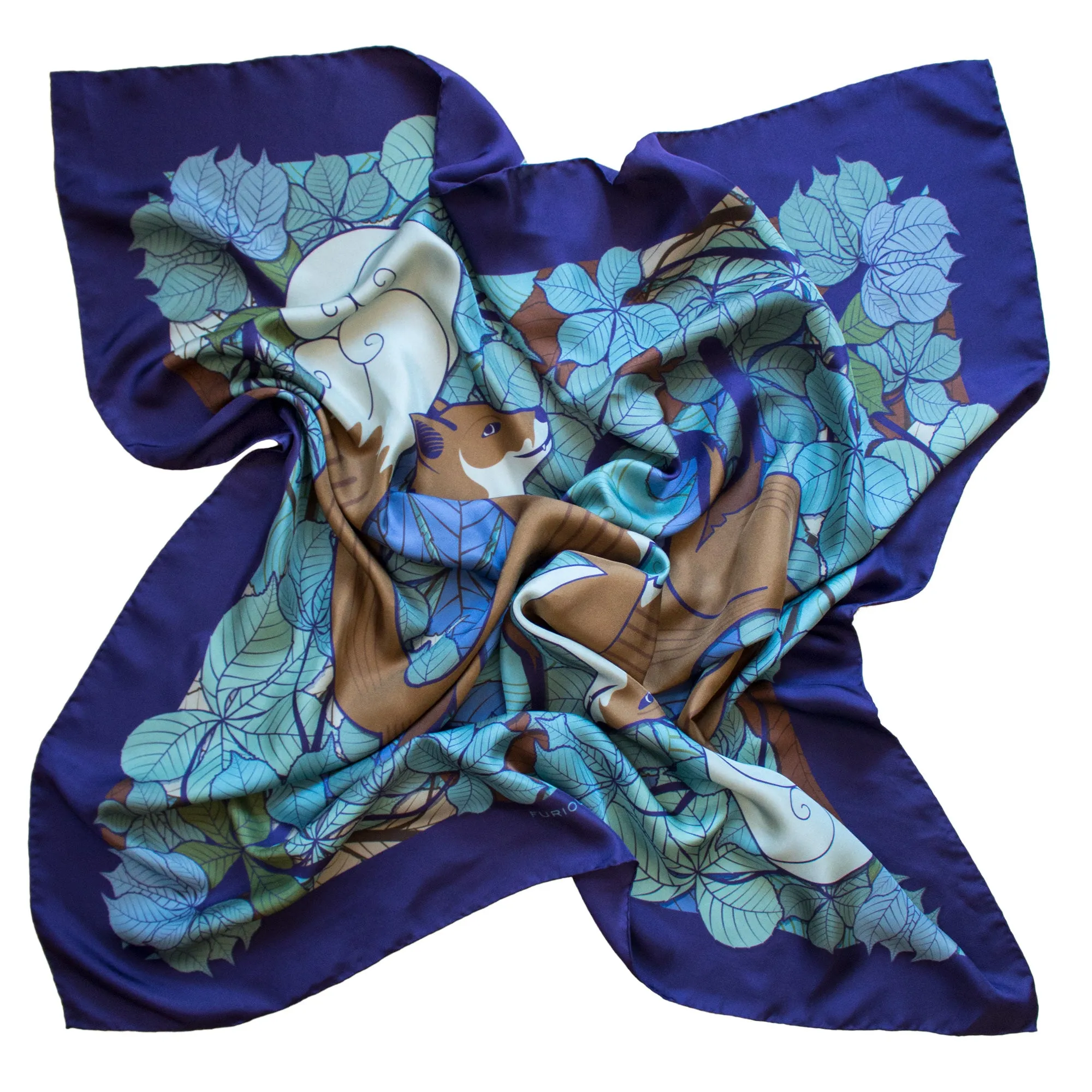 Foxes – Night, Large Silk Scarf