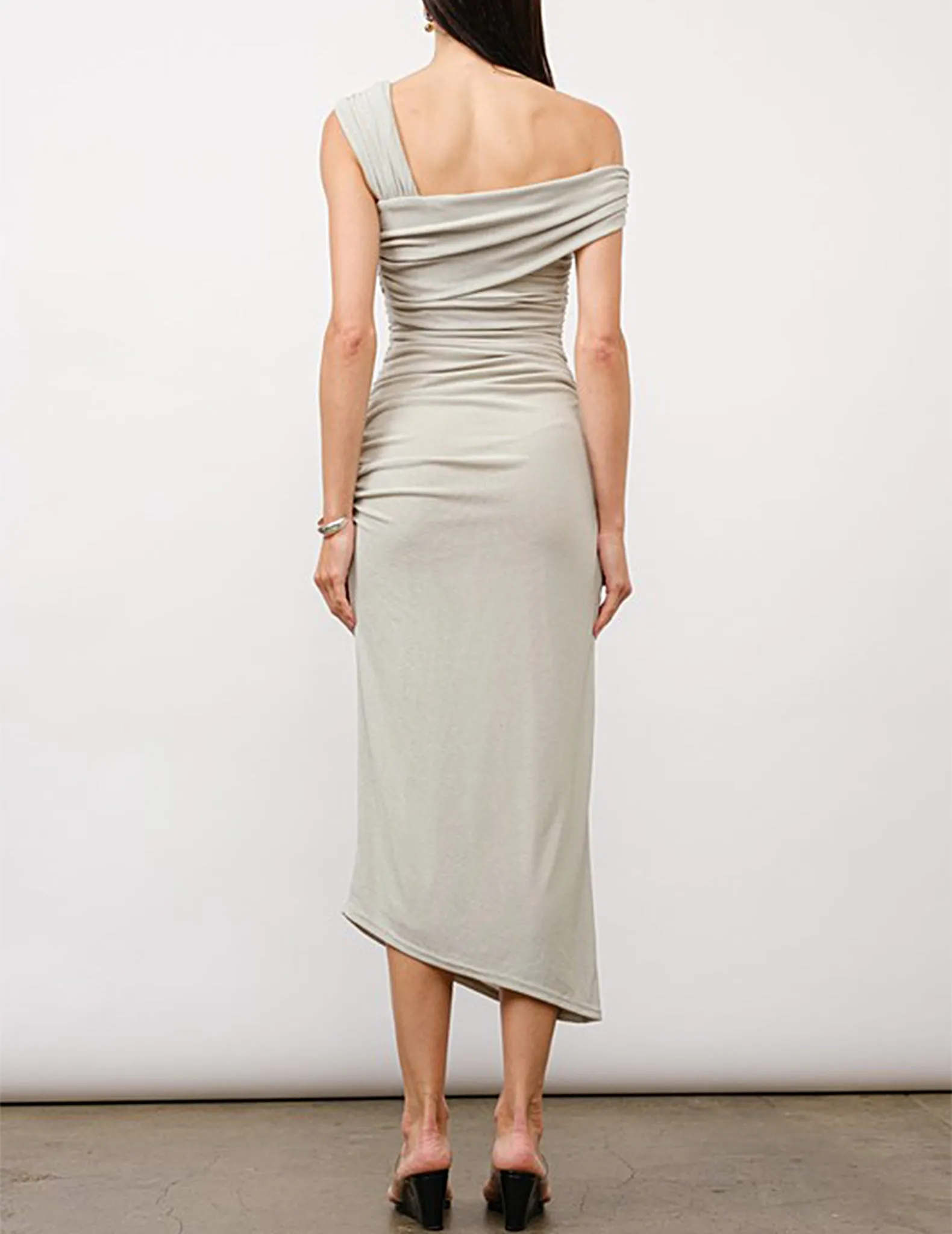 Francisca Asymmetrical One-Shoulder Midi Dress