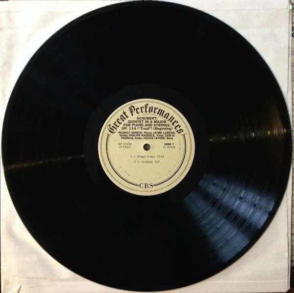 Franz Schubert, Rudolf Serkin - Quintet In A Major For Piano And Strings, Op.114 ("Trout") (LP, RE) (NM or M-)
