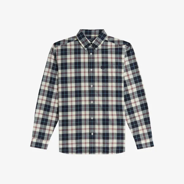 Fred Perry Tartan LS Shirt - Ecru