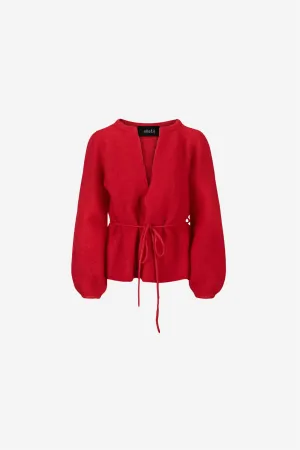 Fredrikke chunky cardigan Bright red