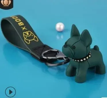 French Bulldog Leather Keychain: Stylish Accessory for Men and Women