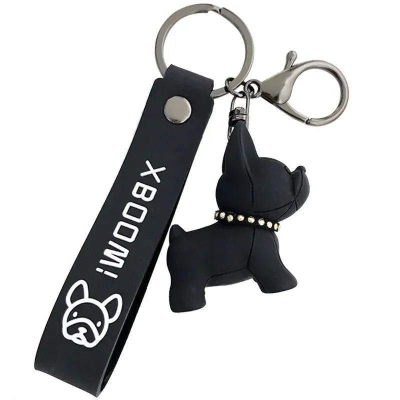 French Bulldog Leather Keychain: Stylish Accessory for Men and Women
