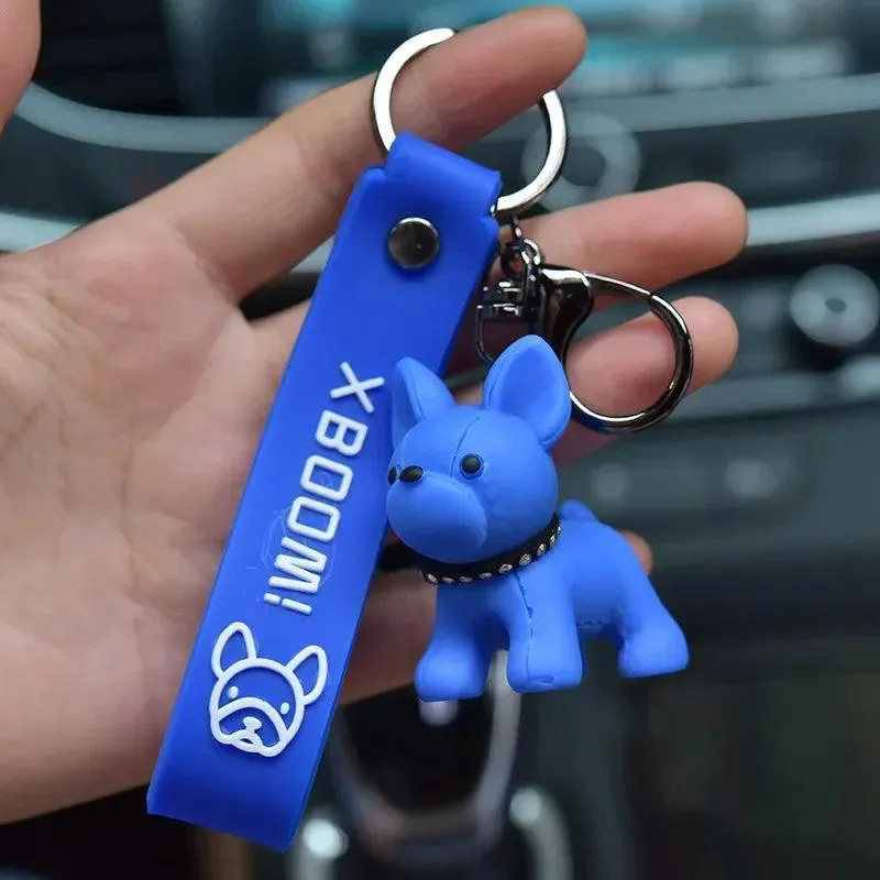 French Bulldog Leather Keychain: Stylish Accessory for Men and Women