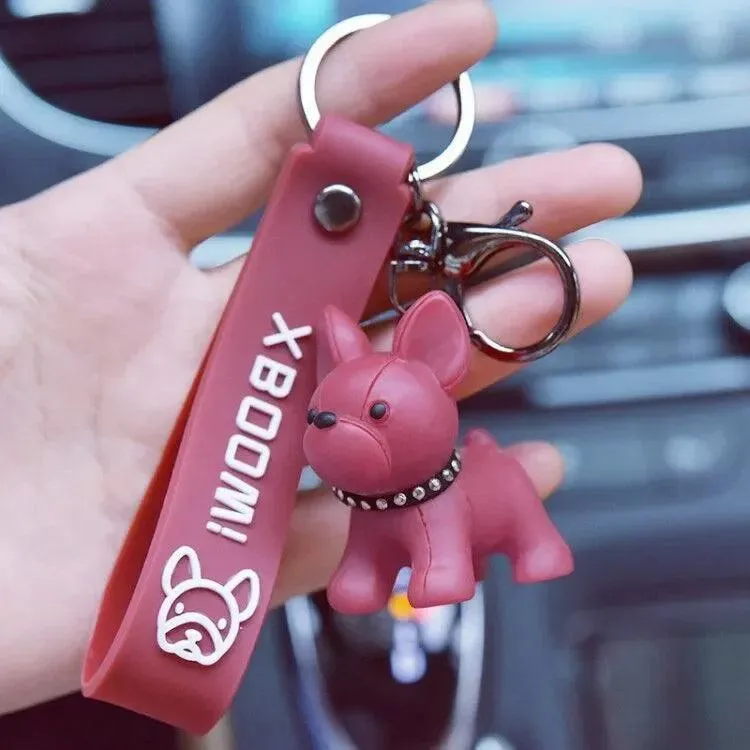 French Bulldog Leather Keychain: Stylish Accessory for Men and Women
