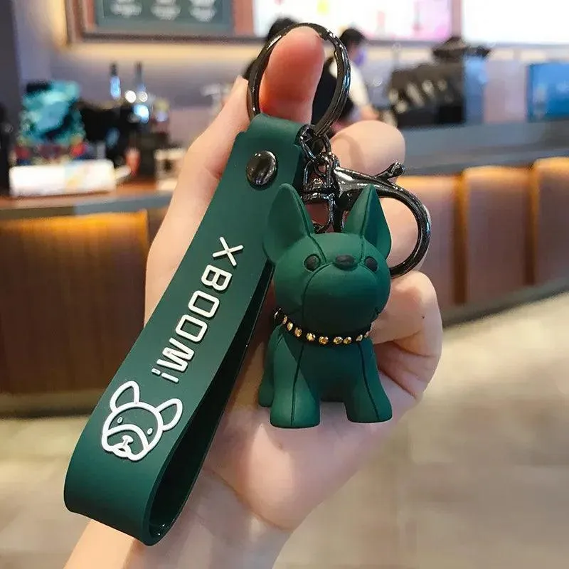 French Bulldog Leather Keychain: Stylish Accessory for Men and Women