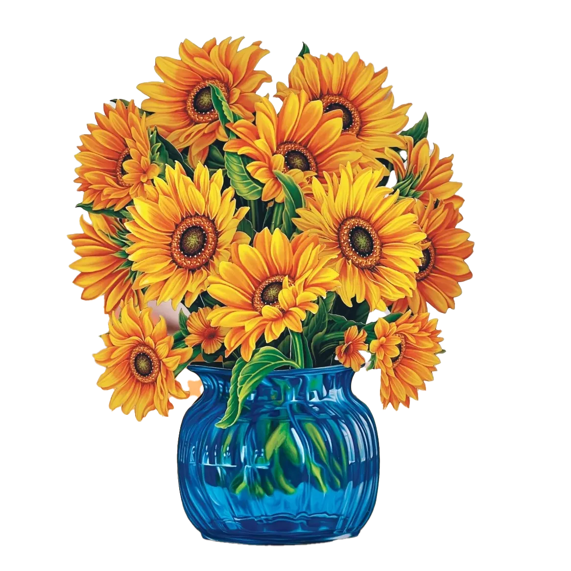 Fresh Cut Paper 3D Pop Up Flower Greeting Note Card – Sunflowers – 6" x 5"