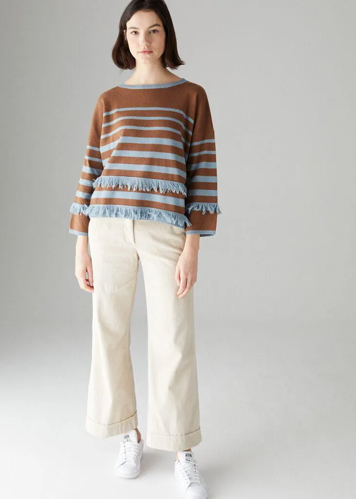 Fringe Stripe Silk Blend Knit