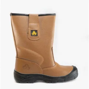FS142 Unisex Leather Safety Boots Tan