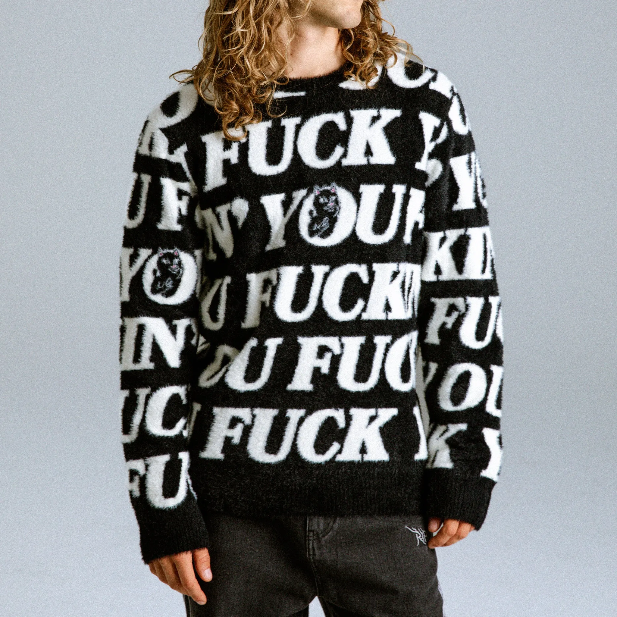Fuckin Fuck Mohair Sweater (Black)