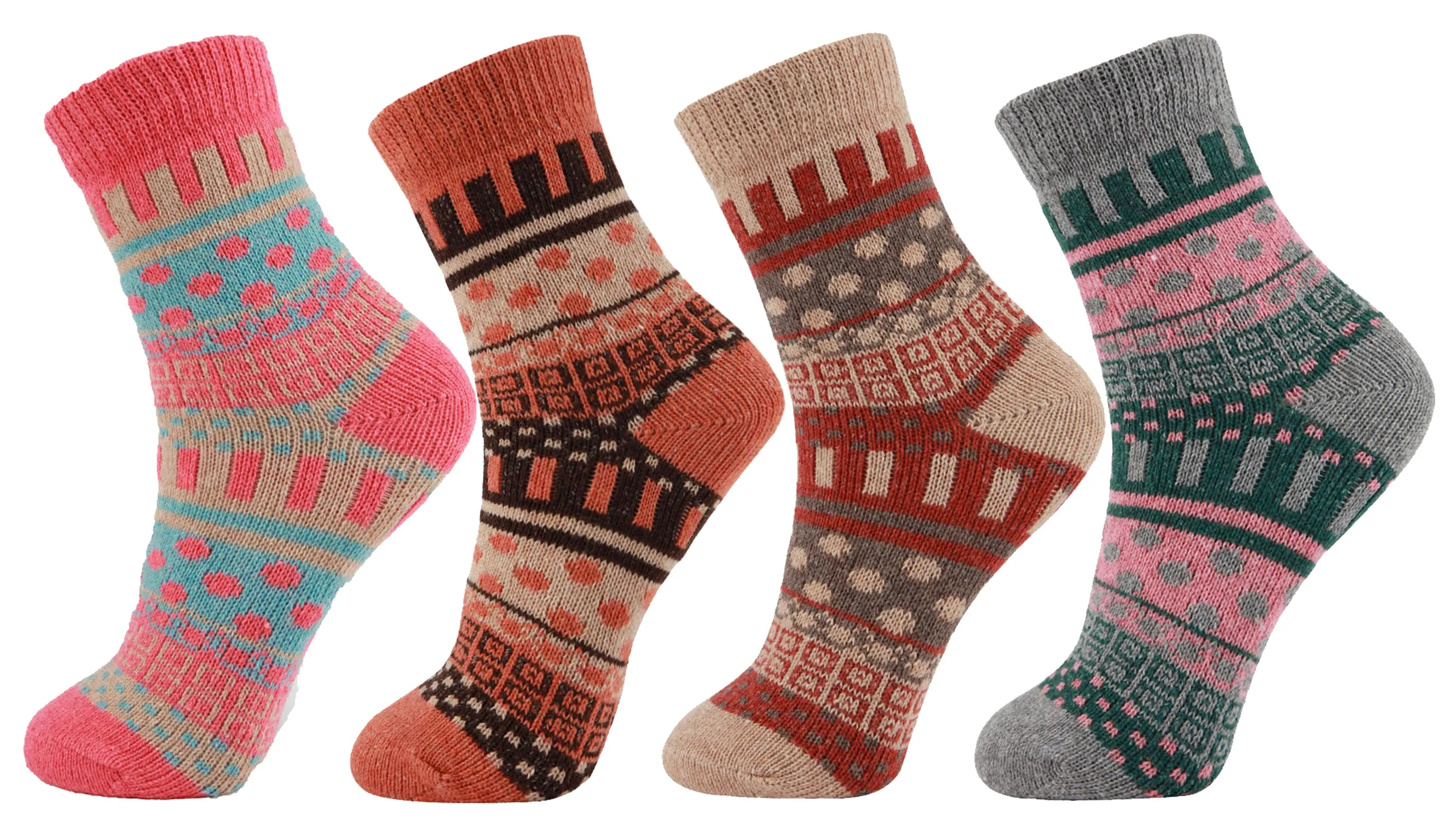 Fun Colorful Warm Socks Christmas Gift 4Pack