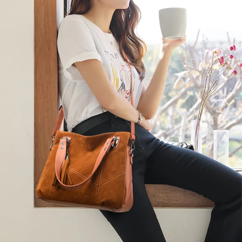 Funki Buys | Bags | Handbags | Women's Suede Shoulder Bag