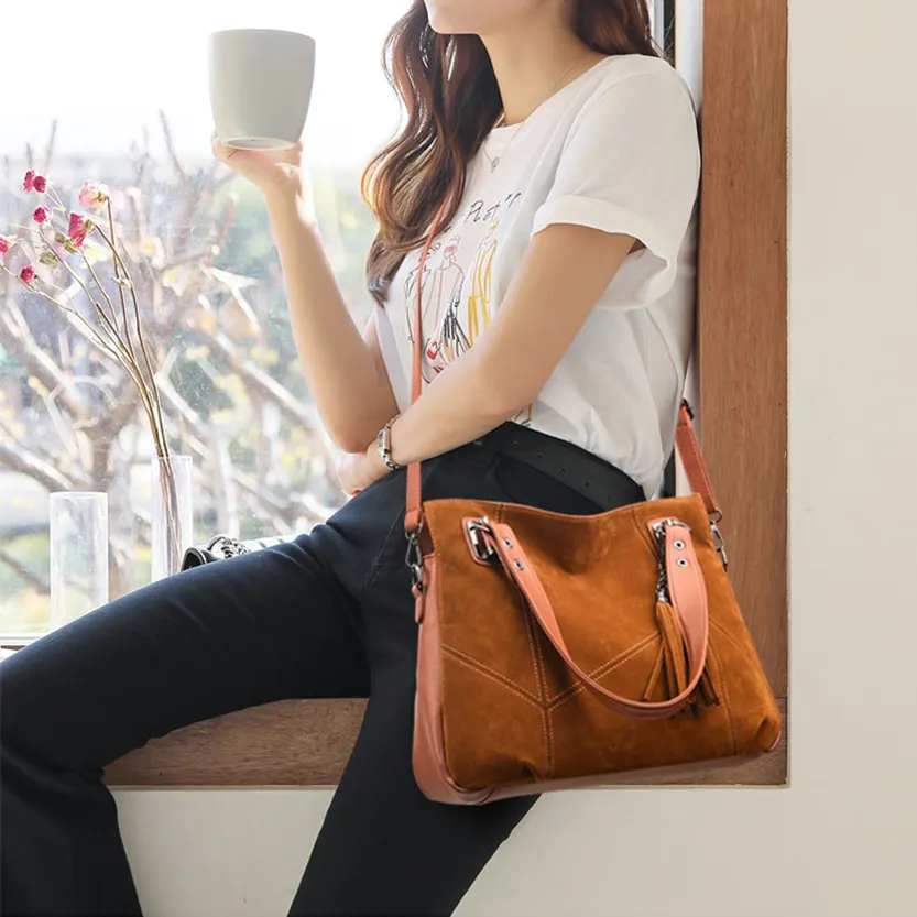 Funki Buys | Bags | Handbags | Women's Suede Shoulder Bag