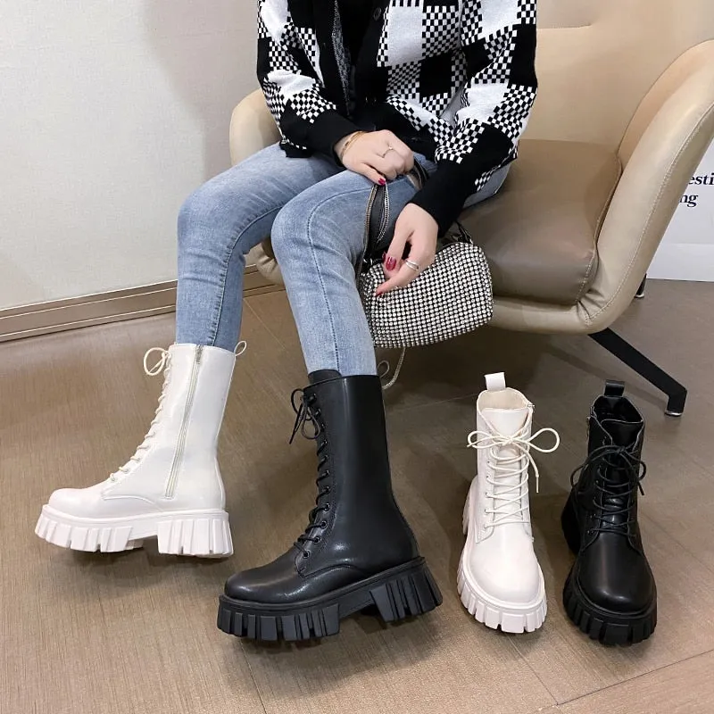 Funki Buys | Boots | Women's Gothic Punk Chunky Platform Boot