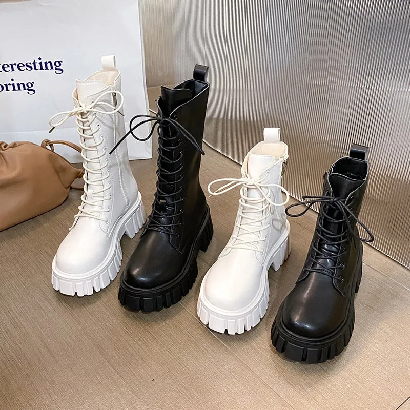 Funki Buys | Boots | Women's Gothic Punk Chunky Platform Boot