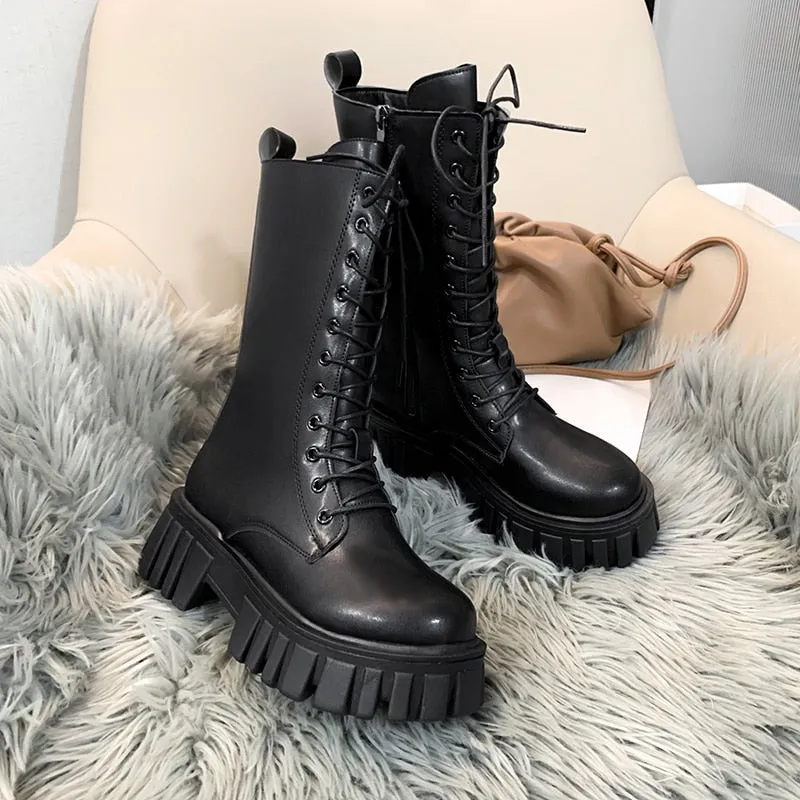 Funki Buys | Boots | Women's Gothic Punk Chunky Platform Boot