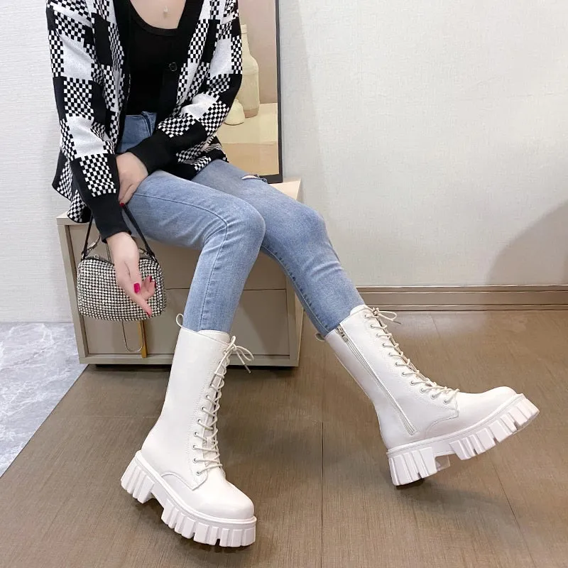Funki Buys | Boots | Women's Gothic Punk Chunky Platform Boot