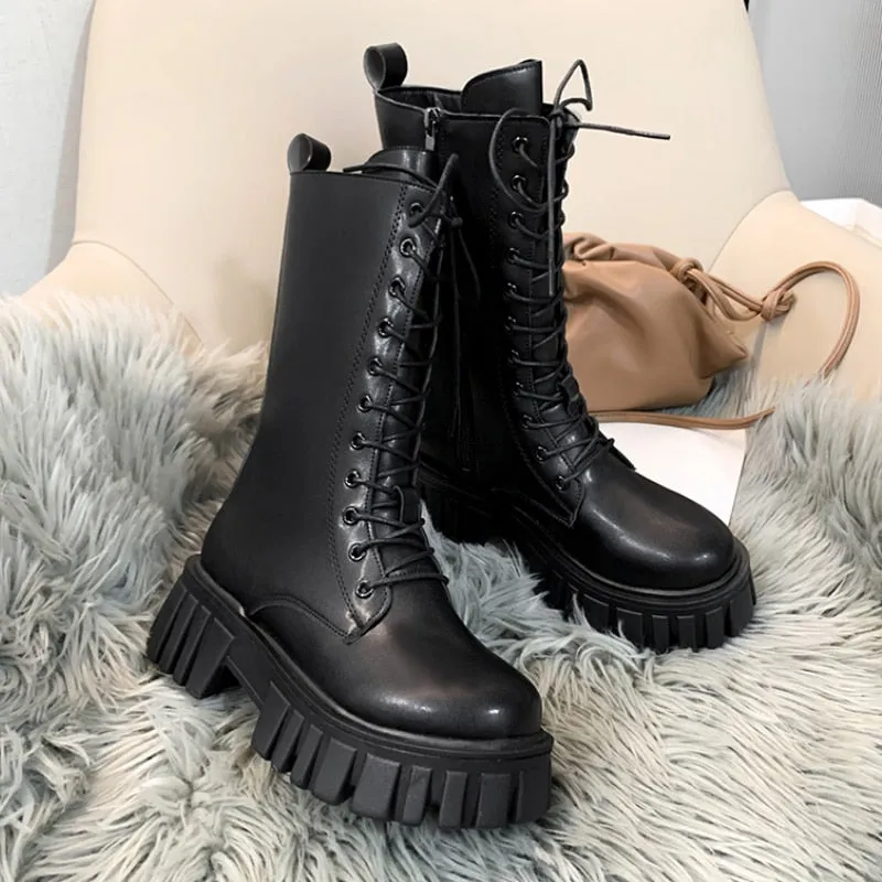 Funki Buys | Boots | Women's Gothic Punk Chunky Platform Boot