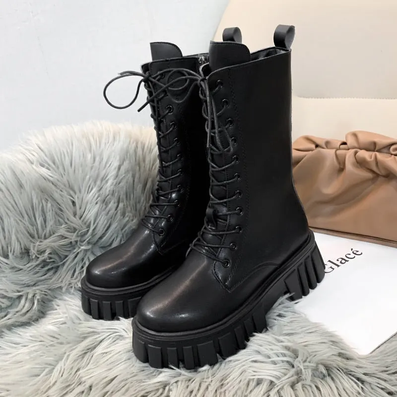 Funki Buys | Boots | Women's Gothic Punk Chunky Platform Boot
