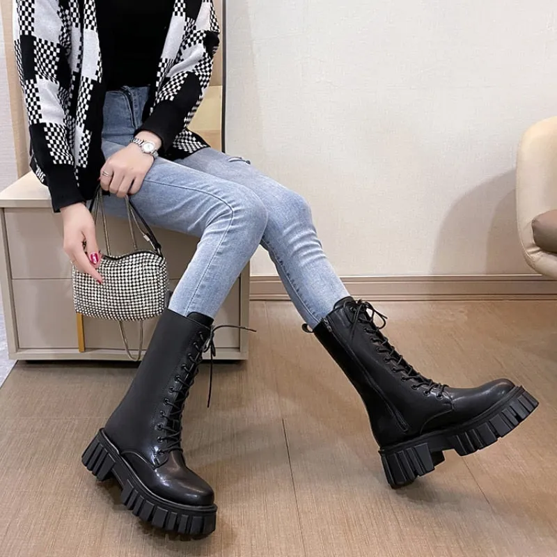 Funki Buys | Boots | Women's Gothic Punk Chunky Platform Boot