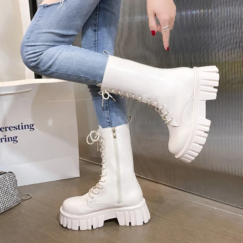 Funki Buys | Boots | Women's Gothic Punk Chunky Platform Boot