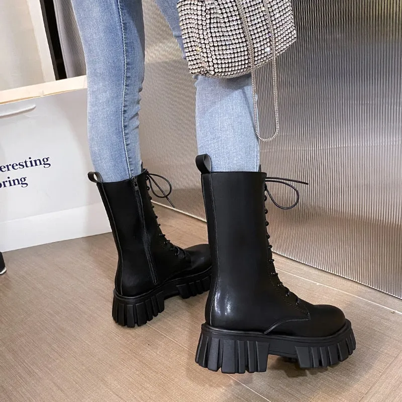 Funki Buys | Boots | Women's Gothic Punk Chunky Platform Boot