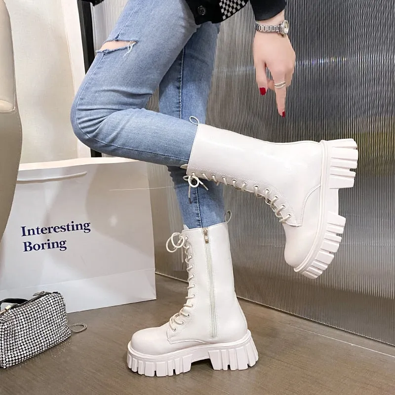 Funki Buys | Boots | Women's Gothic Punk Chunky Platform Boot