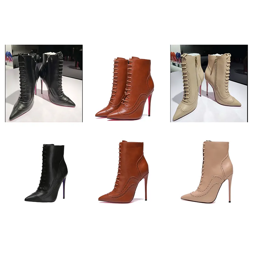 Funki Buys | Boots | Women's Lace Up Pointy Ankle Boots