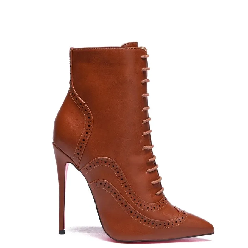 Funki Buys | Boots | Women's Lace Up Pointy Ankle Boots