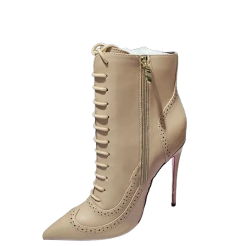Funki Buys | Boots | Women's Lace Up Pointy Ankle Boots