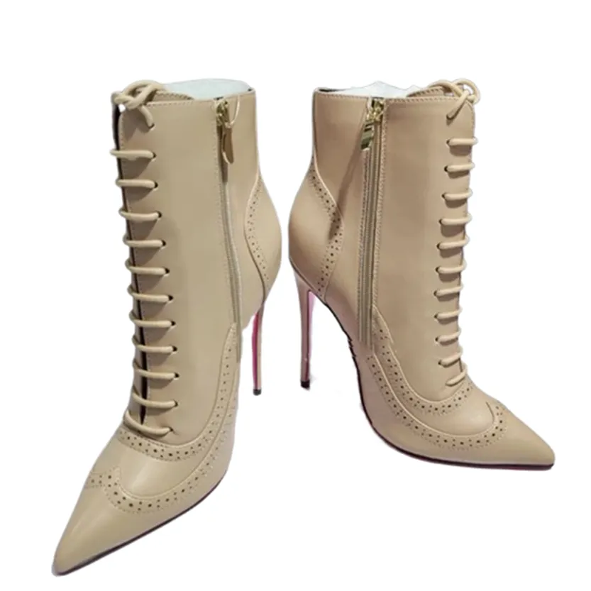 Funki Buys | Boots | Women's Lace Up Pointy Ankle Boots