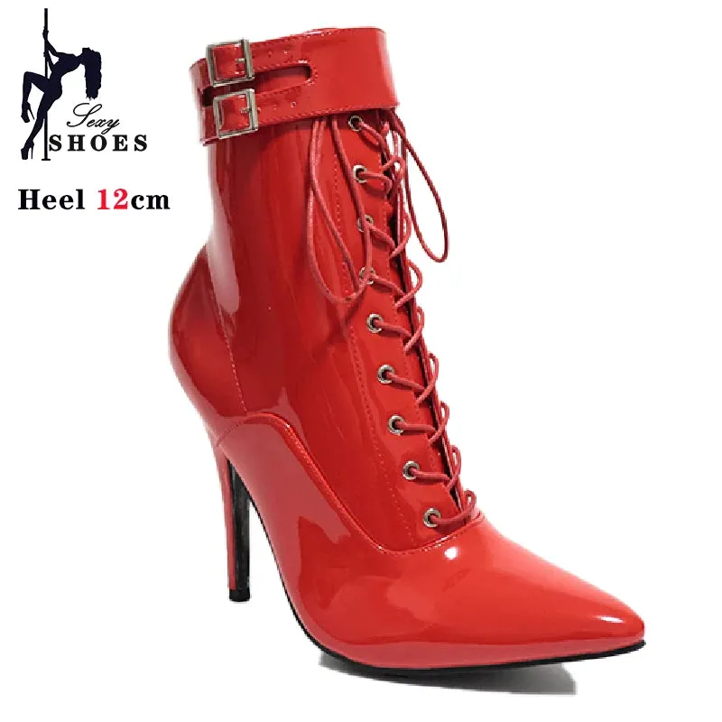 Funki Buys | Boots | Women's Patent Pointed Toe Ankle Boots