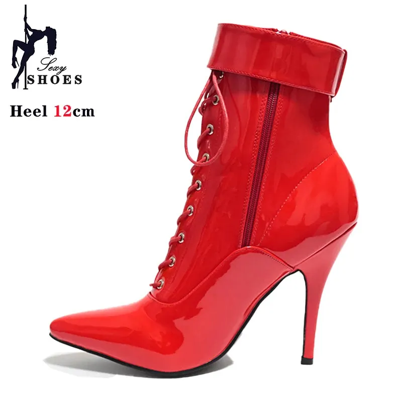Funki Buys | Boots | Women's Patent Pointed Toe Ankle Boots