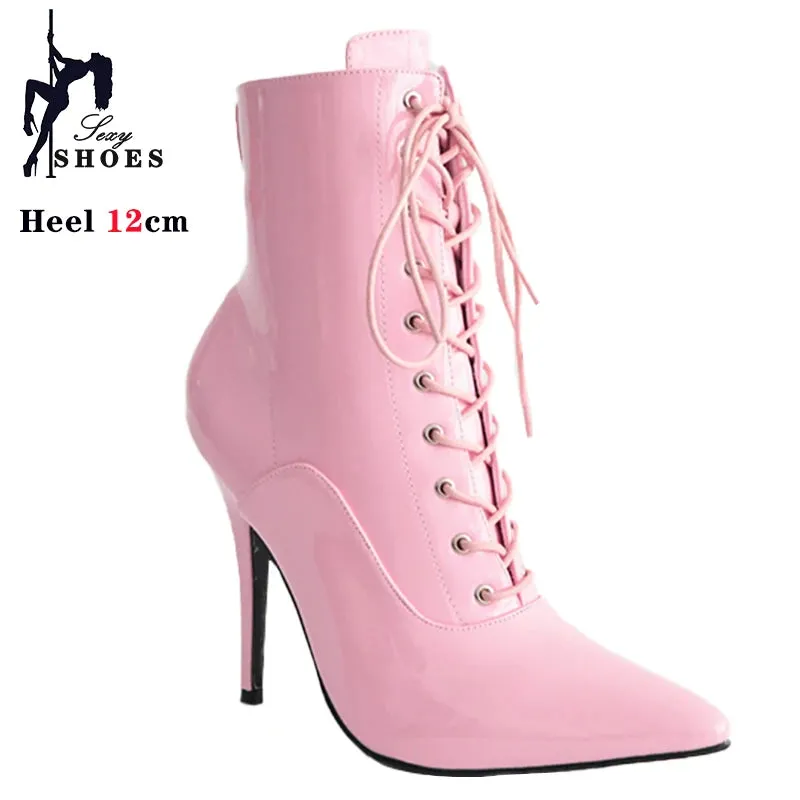 Funki Buys | Boots | Women's Patent Pointed Toe Ankle Boots