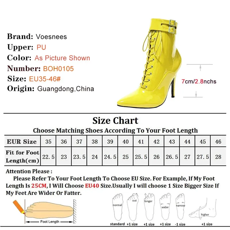 Funki Buys | Boots | Women's Patent Pointed Toe Ankle Boots