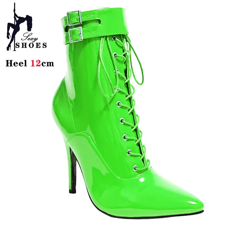 Funki Buys | Boots | Women's Patent Pointed Toe Ankle Boots