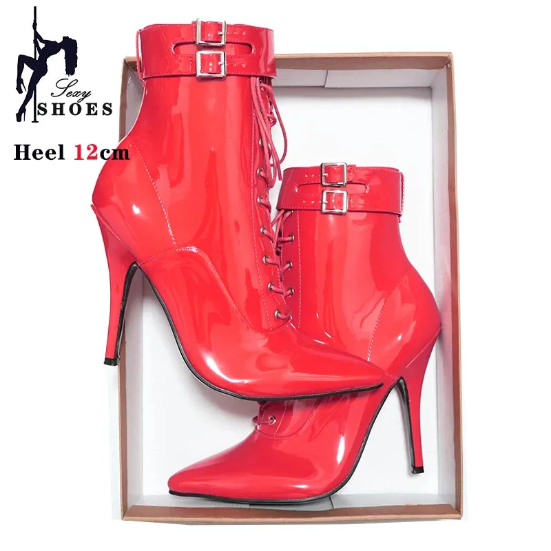 Funki Buys | Boots | Women's Patent Pointed Toe Ankle Boots