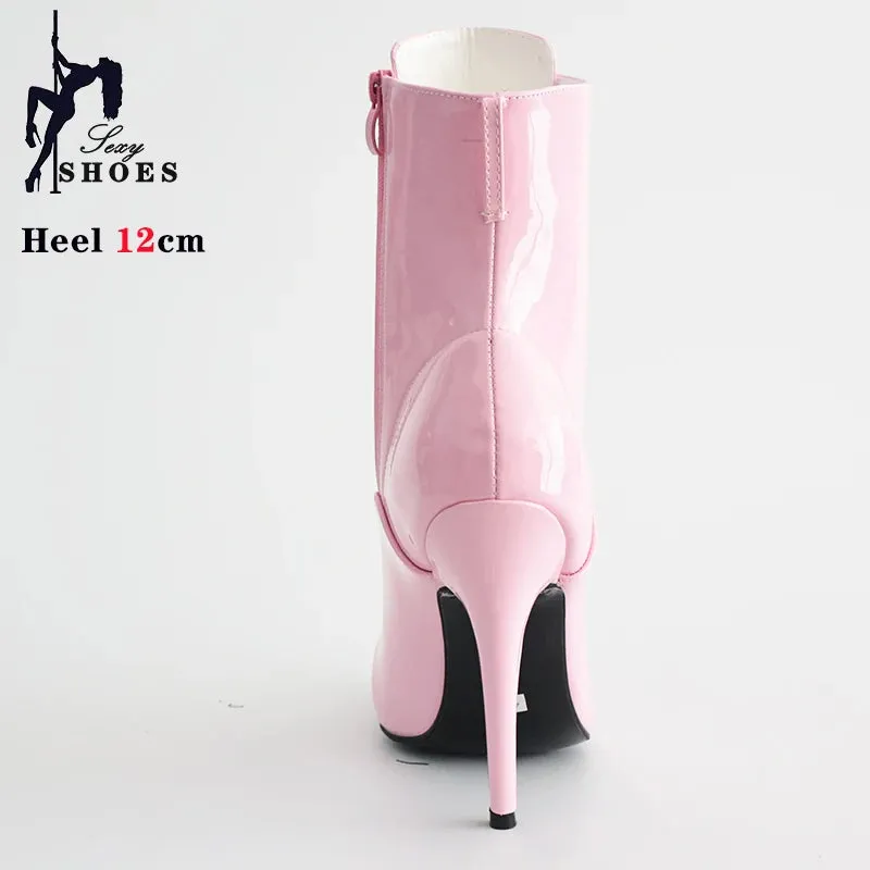 Funki Buys | Boots | Women's Patent Pointed Toe Ankle Boots