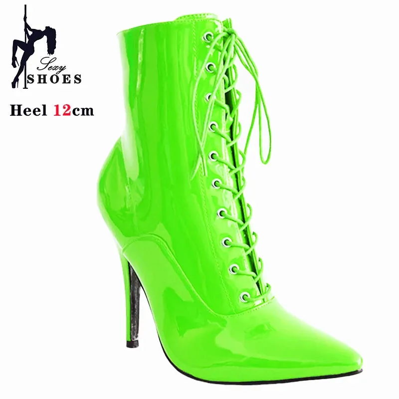 Funki Buys | Boots | Women's Patent Pointed Toe Ankle Boots