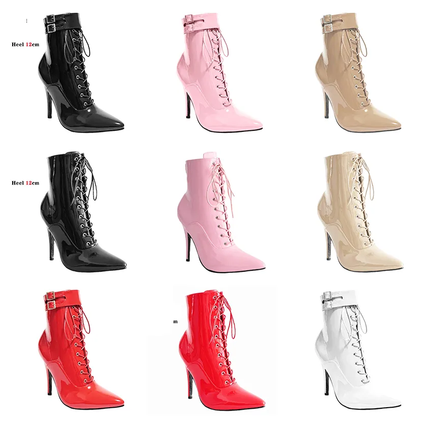 Funki Buys | Boots | Women's Patent Pointed Toe Ankle Boots