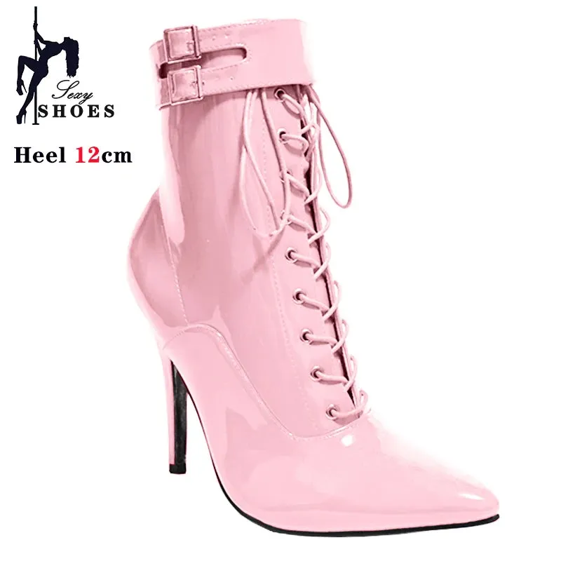 Funki Buys | Boots | Women's Patent Pointed Toe Ankle Boots