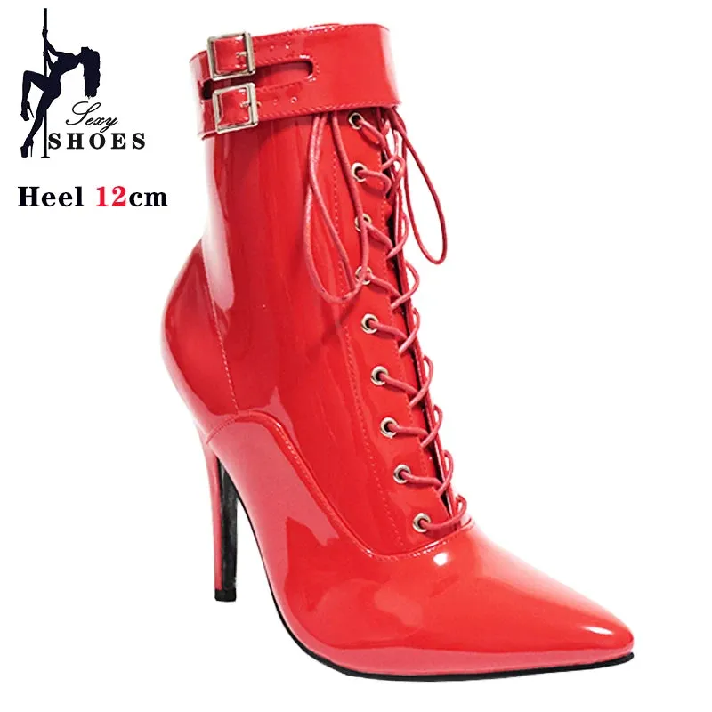 Funki Buys | Boots | Women's Patent Pointed Toe Ankle Boots