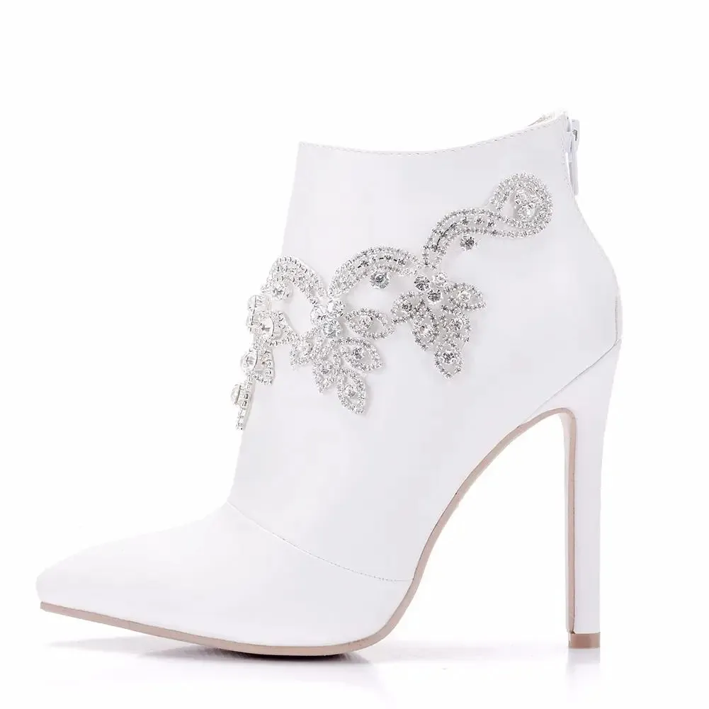 Funki Buys | Boots | Women's Rhinestone Wedding Ankle Boots