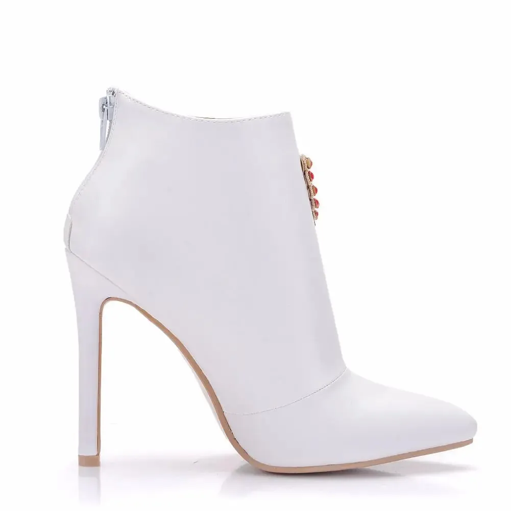 Funki Buys | Boots | Women's Rhinestone Wedding Ankle Boots